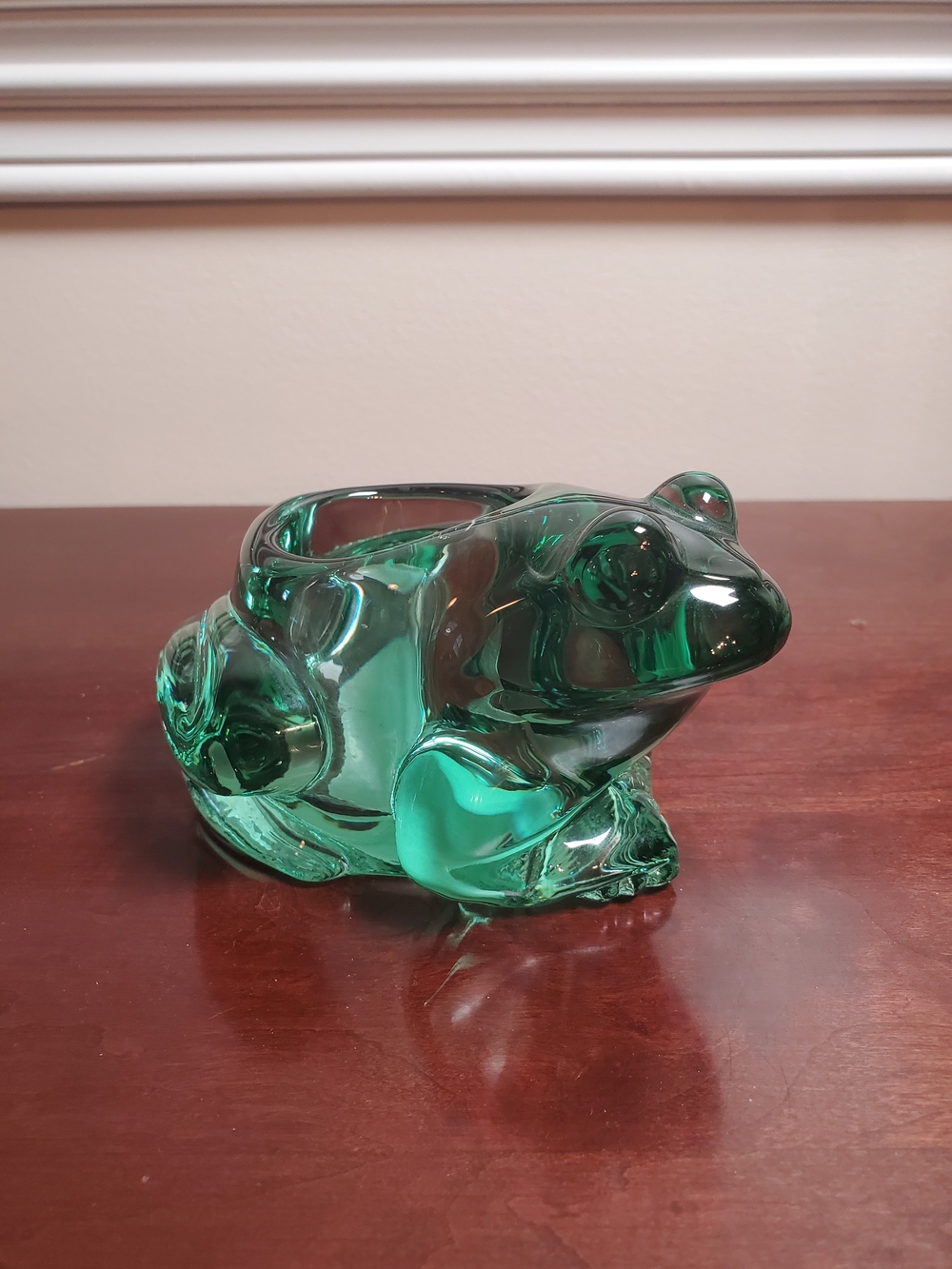 Vintage Indiana Glass Frog Votive Candle Holder – Spanish Green